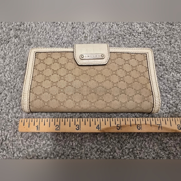 Celine Vintage Canvas Trifold Wallet Neutrals Classic Chic Luxury Minimalist - Picture 7 of 16